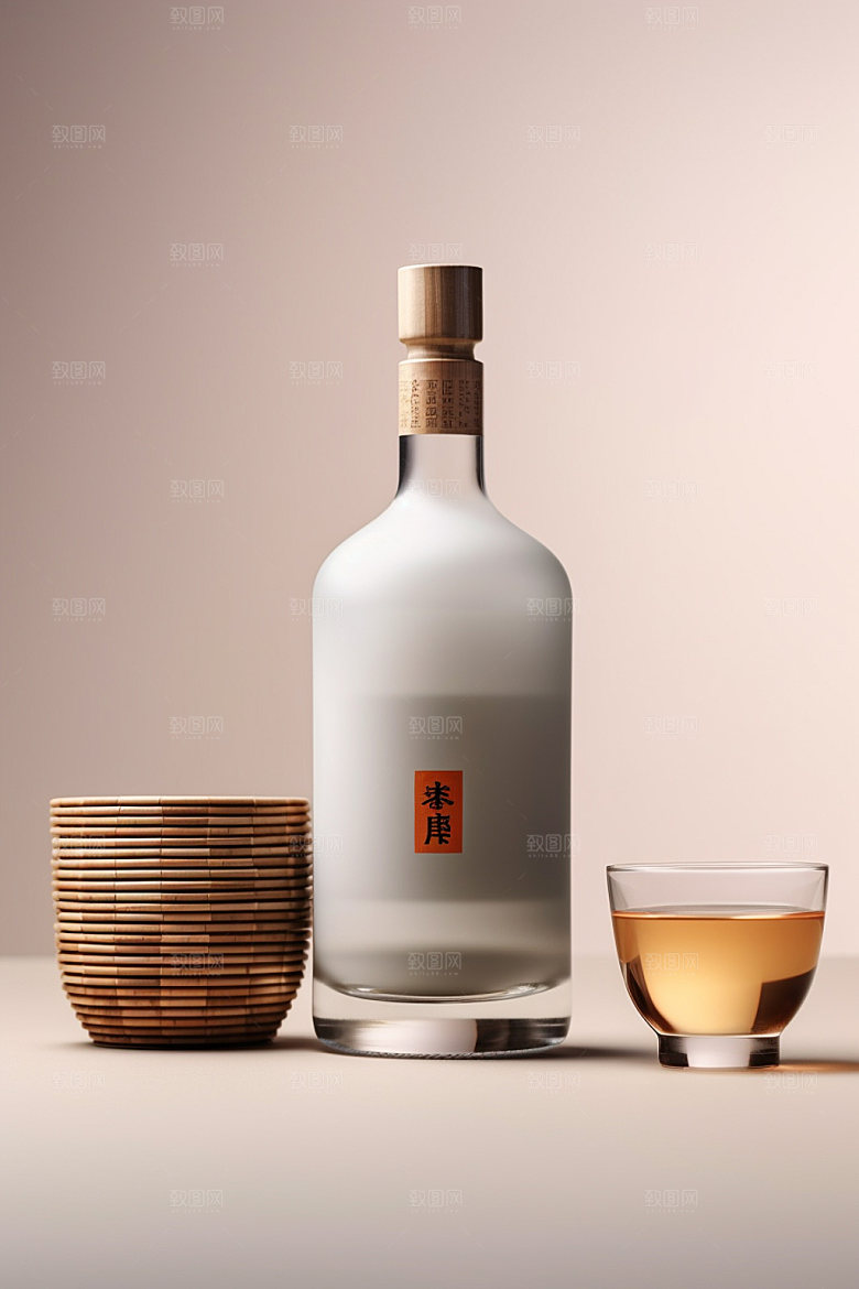 白酒酒瓶传统中式模型