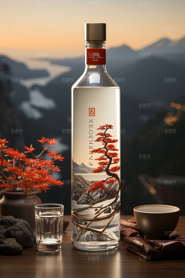 白酒酒瓶酒类3D模型
