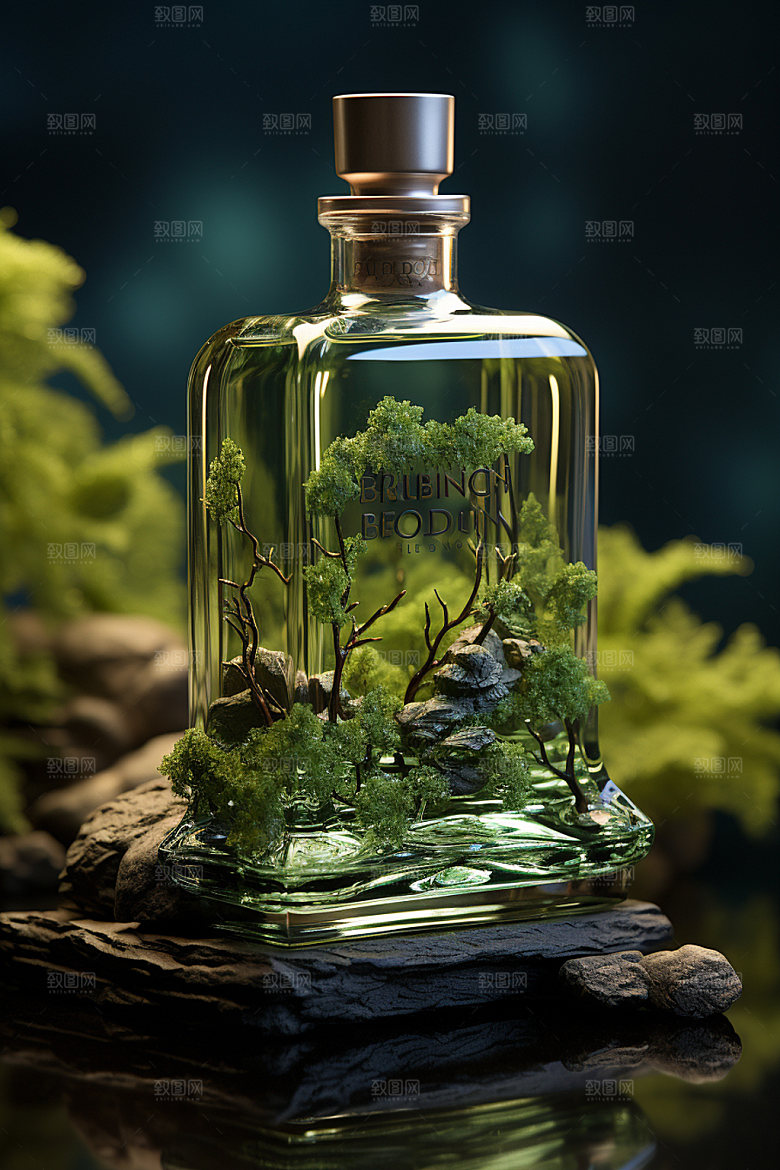 白酒酒瓶传统中式模型