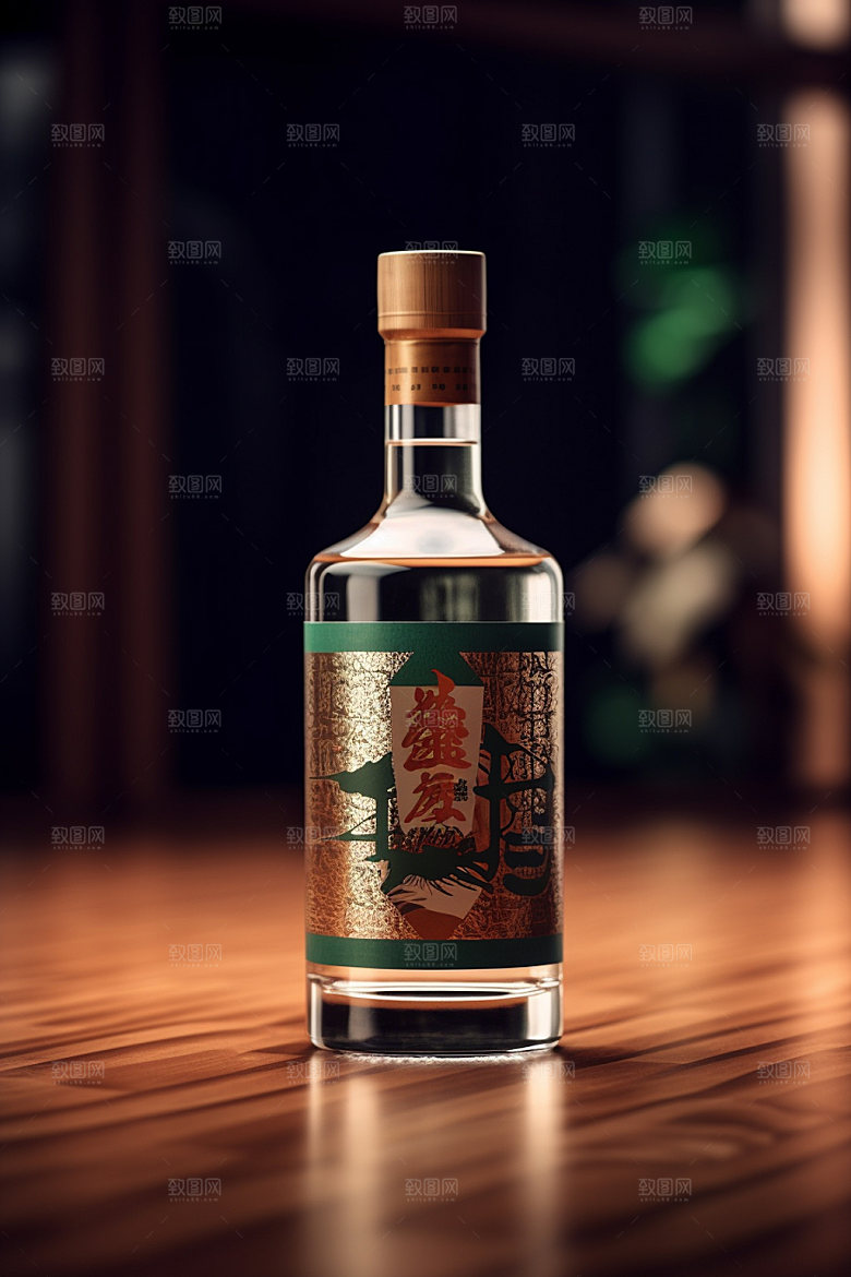 白酒酒瓶3D中国风模型