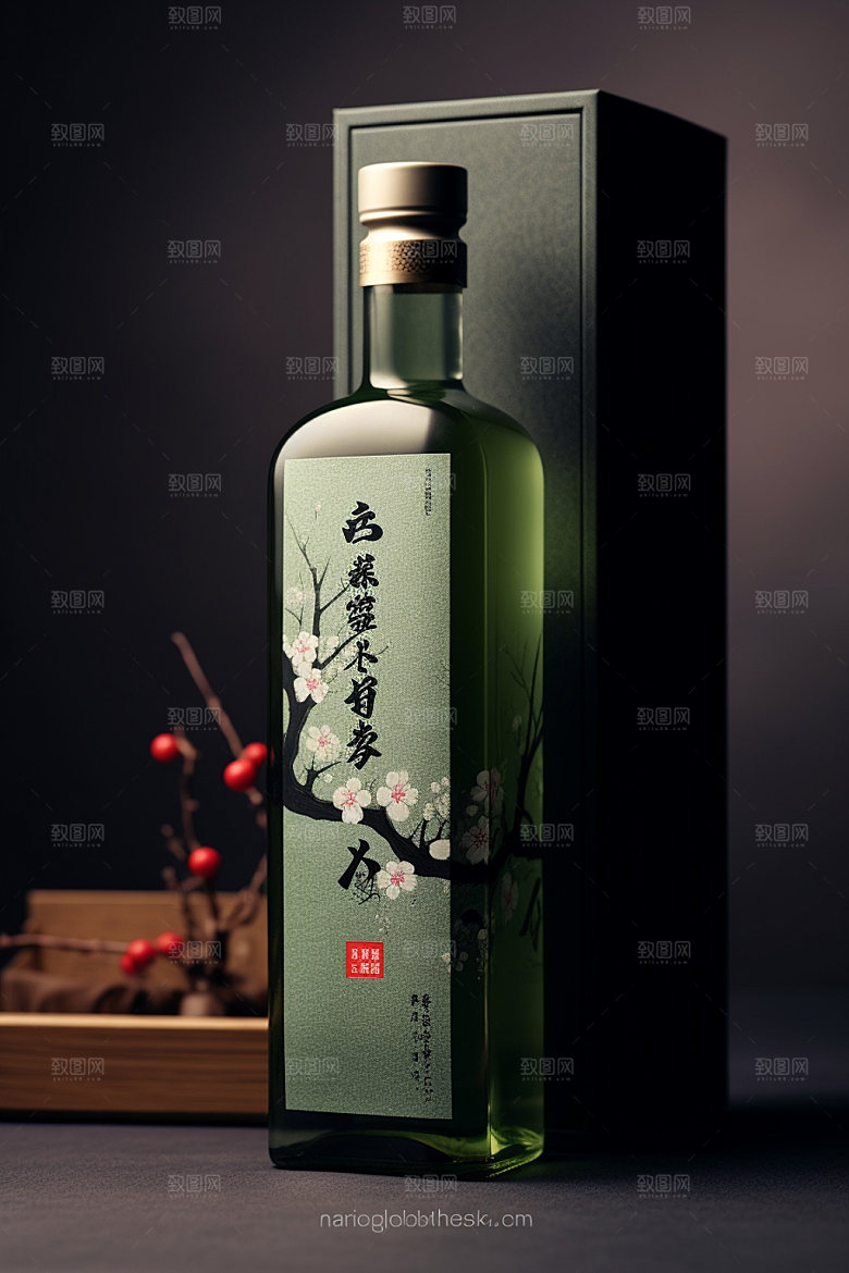 白酒酒瓶传统3D模型