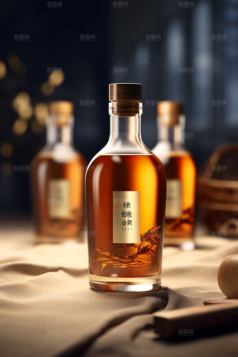 白酒酒瓶酒类3D模型