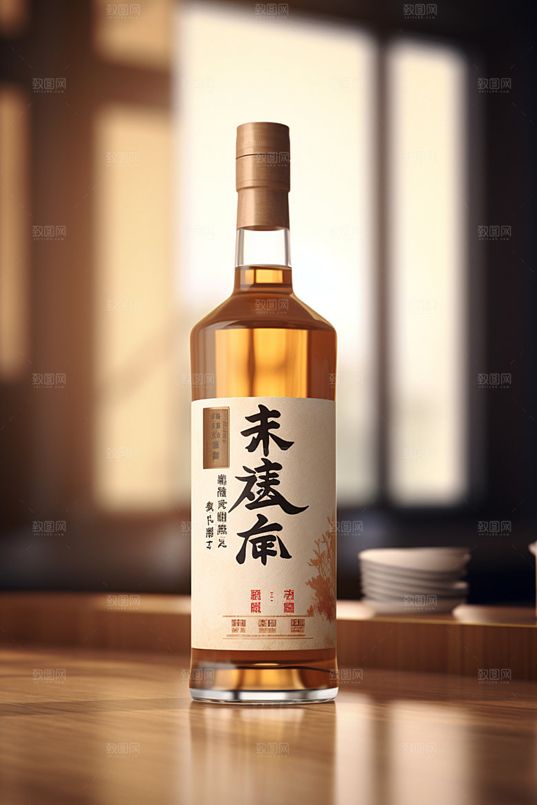 白酒酒瓶包装设计中国风模型