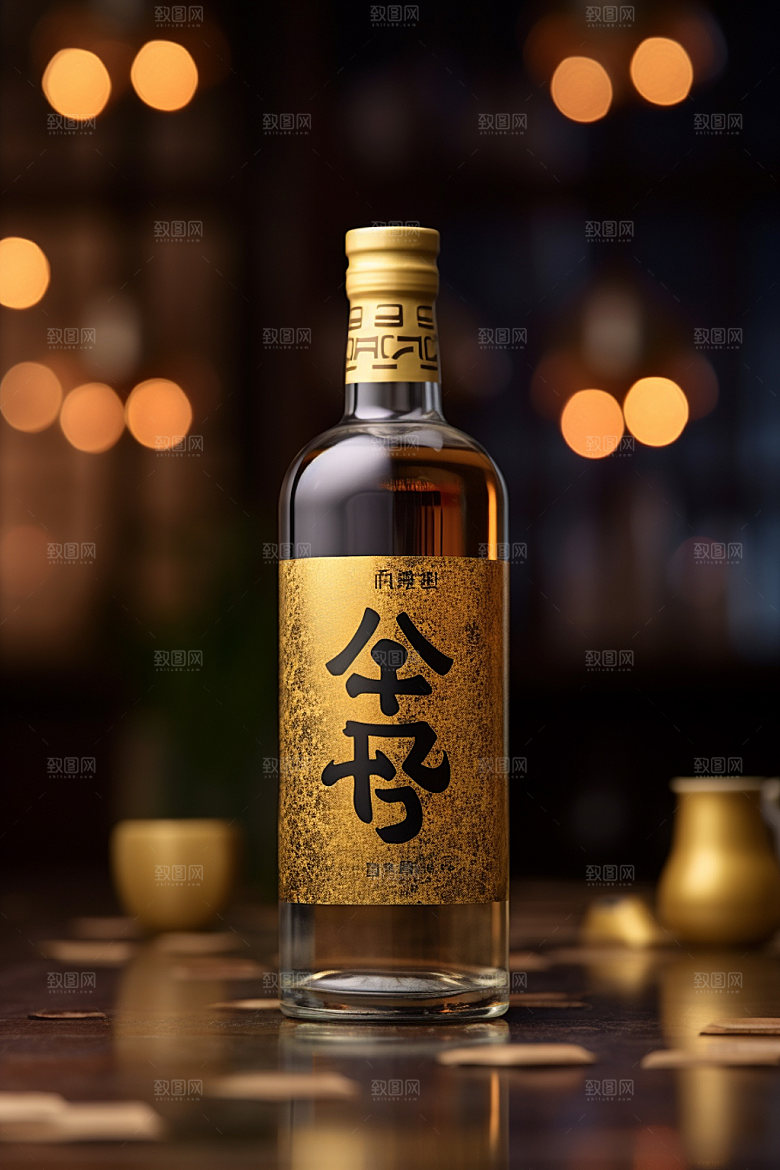 白酒酒瓶包装设计中国风模型