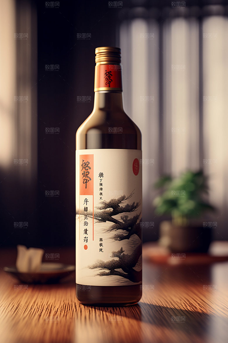白酒酒瓶包装设计传统模型