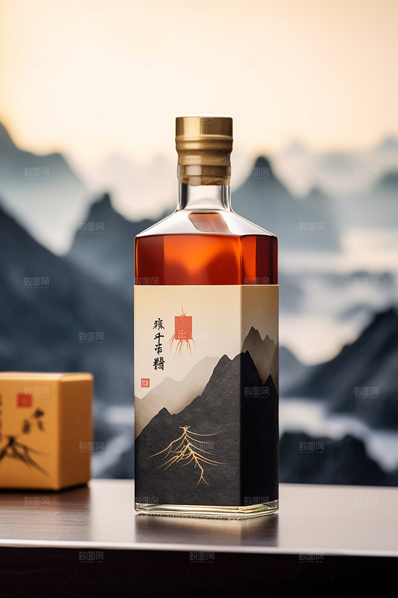 白酒酒瓶包装设计3D模型