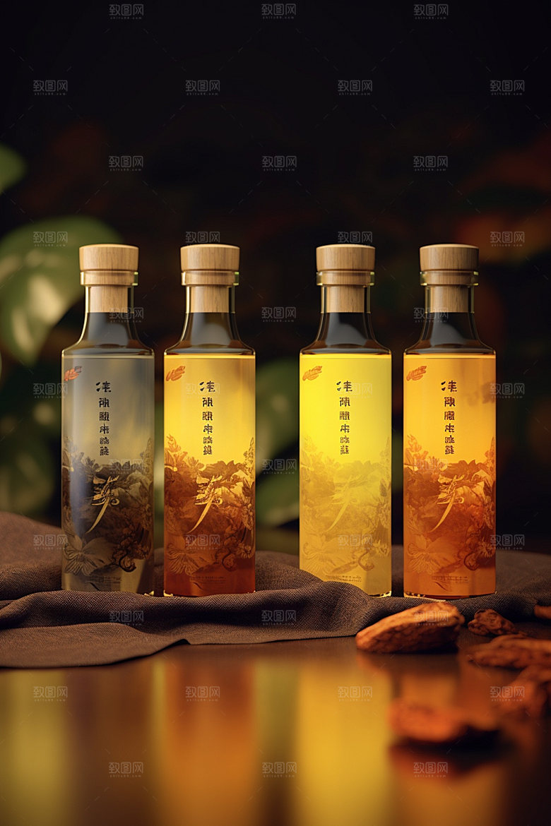 白酒酒瓶包装设计中式模型