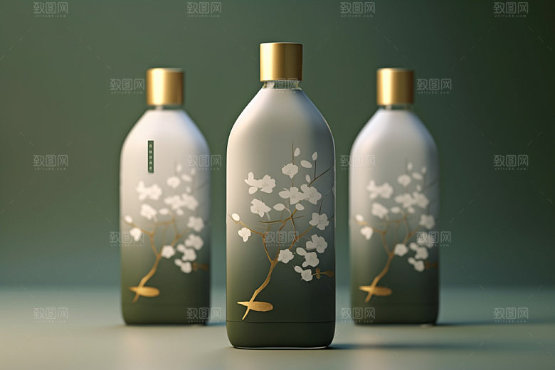 白酒酒瓶3D中国风模型