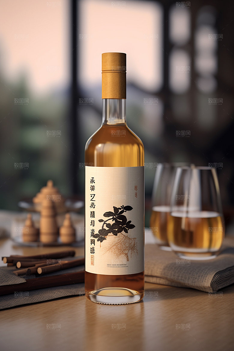 白酒酒瓶3D酒类模型