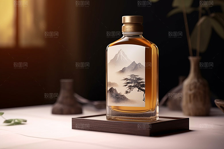 白酒酒瓶酒类立体模型