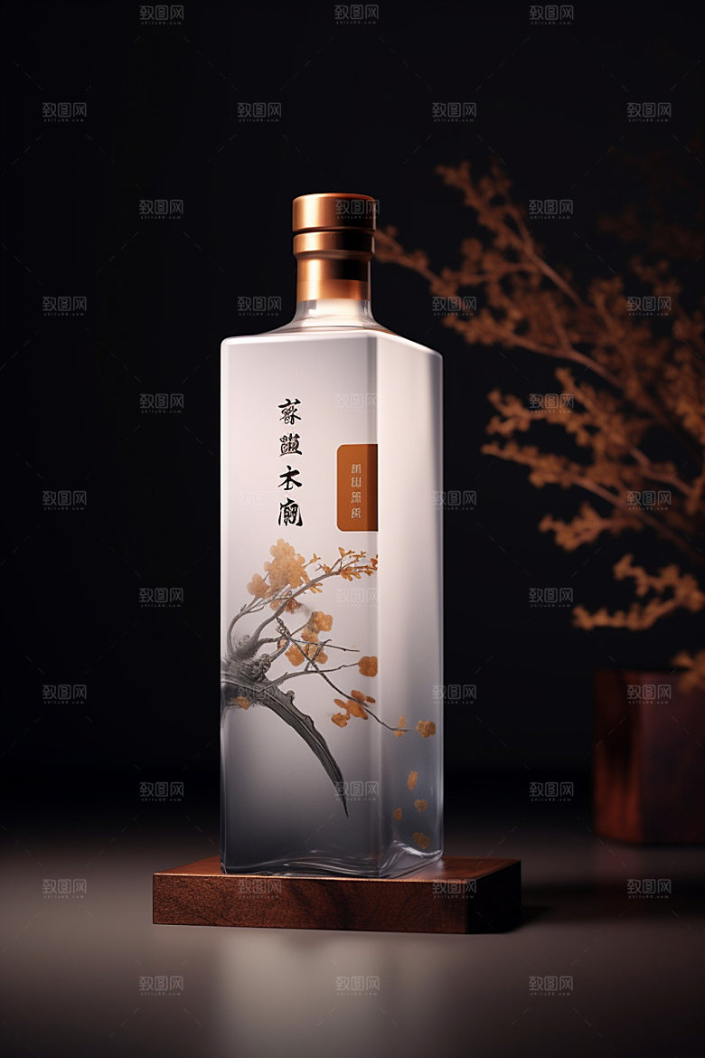 白酒酒瓶中国风传统模型