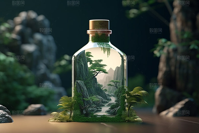 白酒酒瓶传统酒类模型