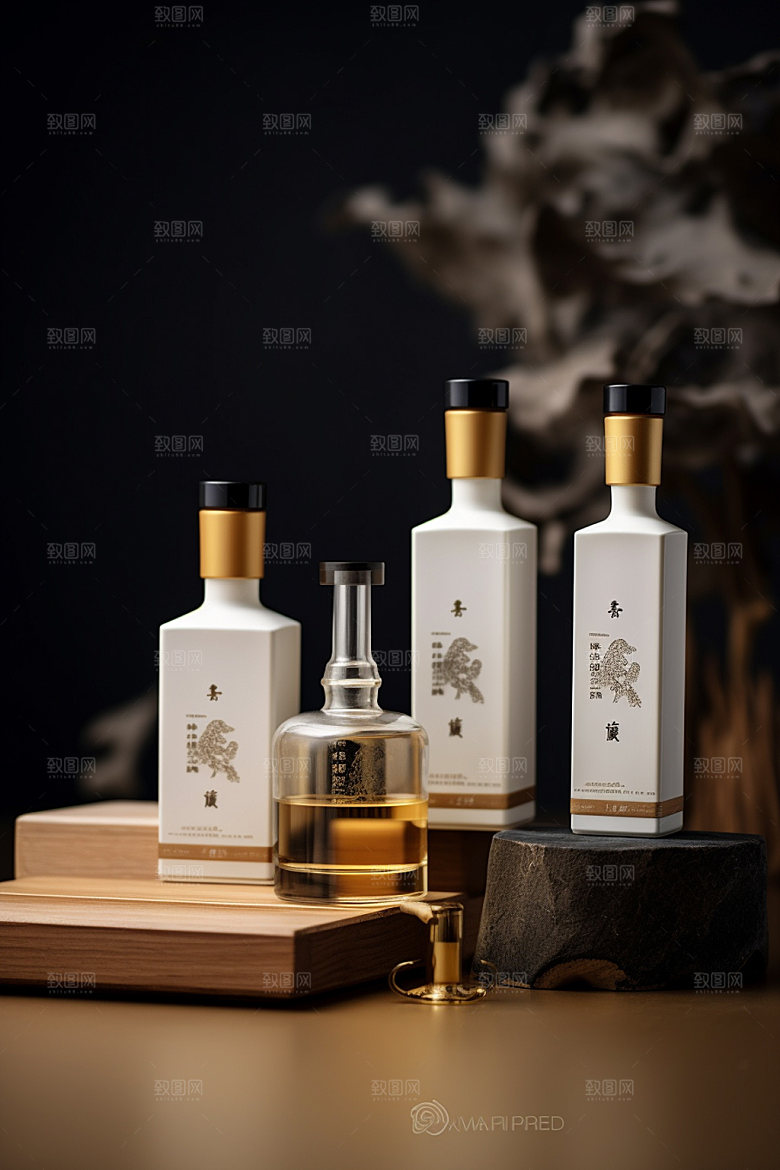 白酒酒瓶3D中国风模型