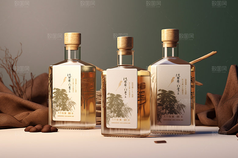 白酒酒瓶传统3D模型