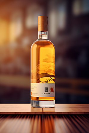 白酒酒瓶中式中国风模型