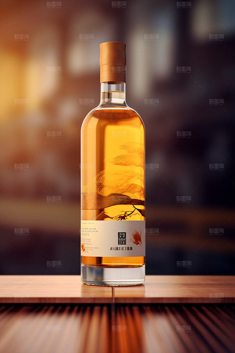 白酒酒瓶中式中国风模型