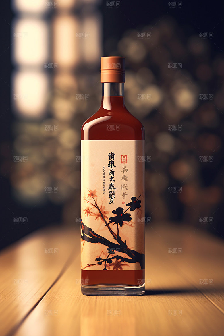白酒酒瓶传统3D模型