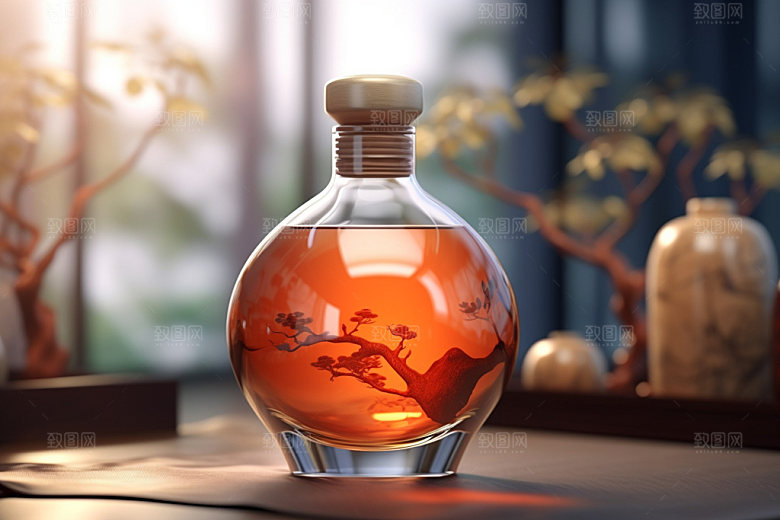 白酒酒瓶3D立体模型