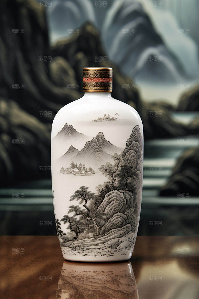 白酒酒瓶酒类立体模型