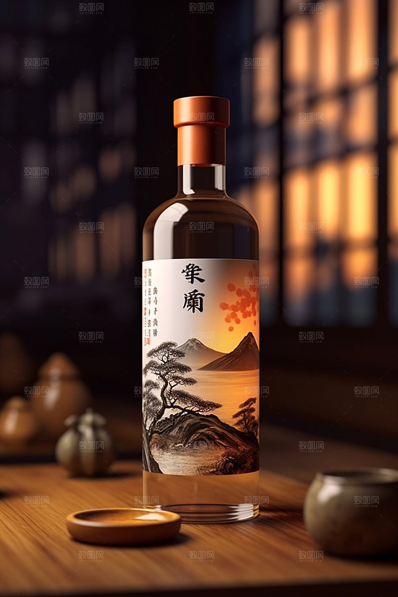 白酒酒瓶立体3D模型