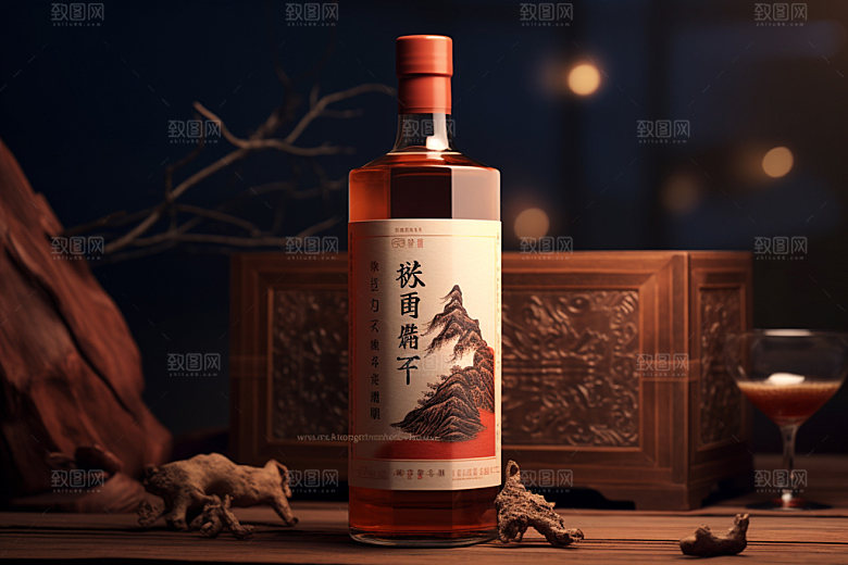 白酒酒瓶酒类3D模型