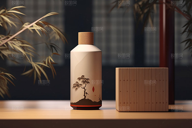 白酒酒瓶酒类3D模型