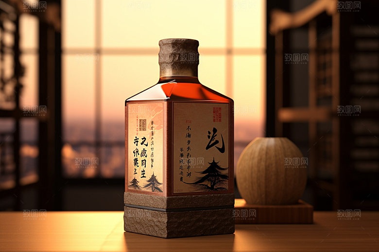 白酒酒瓶中国风酒类模型