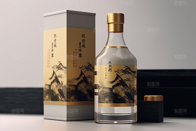 白酒酒瓶3D包装设计模型