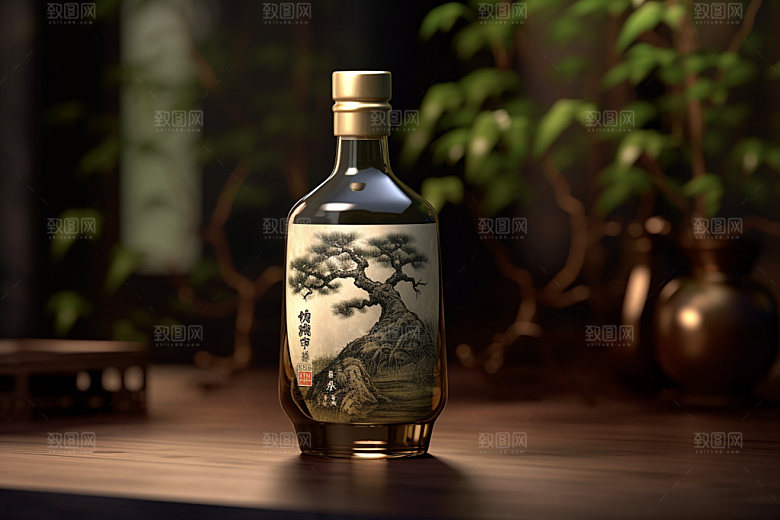 白酒酒瓶酒类立体模型