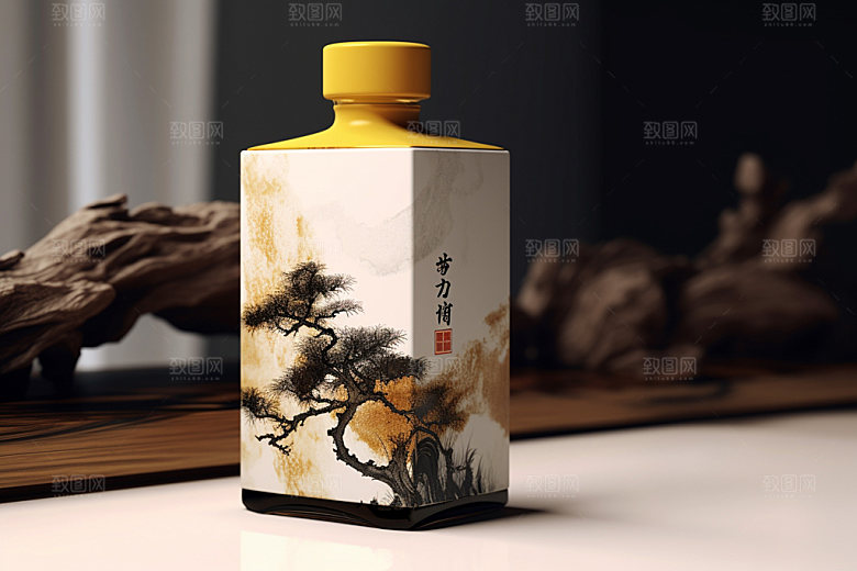 白酒酒瓶3D酒类模型