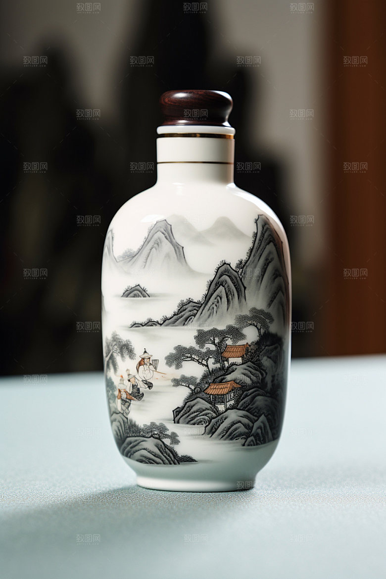 白酒酒瓶中国风包装设计模型