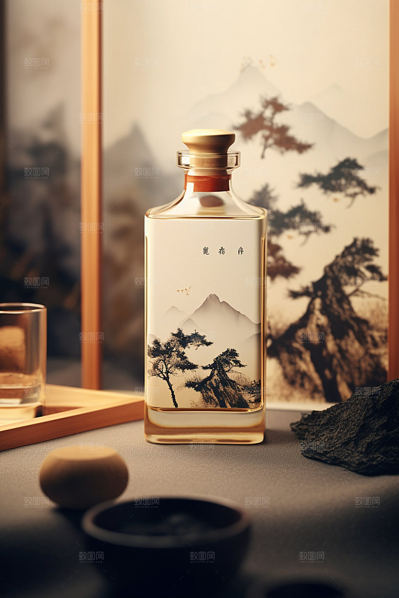 白酒酒瓶酒类立体模型