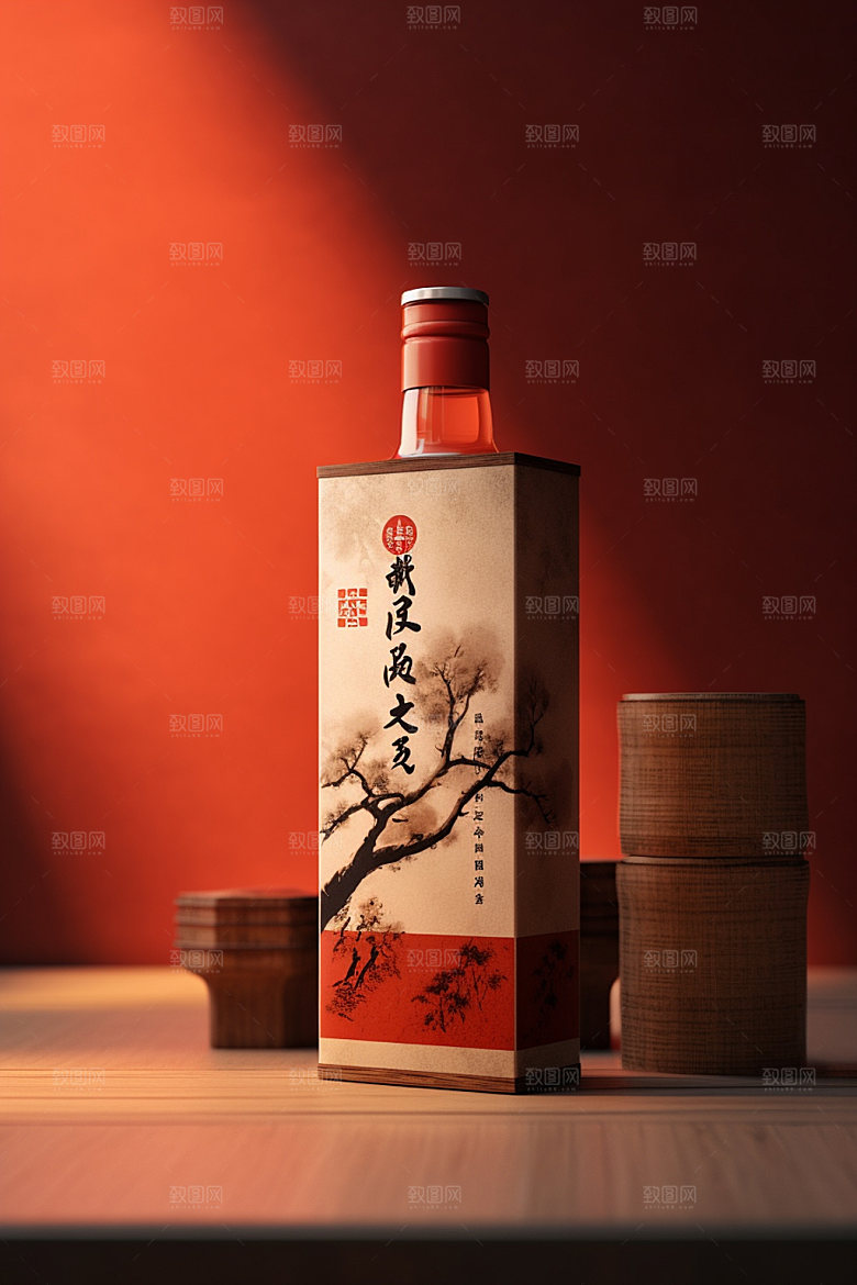 白酒酒瓶包装设计酒类模型