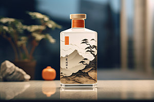 白酒酒瓶3D中国风模型