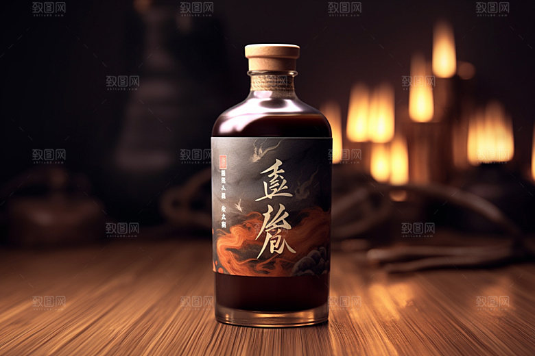 白酒酒瓶传统酒类模型