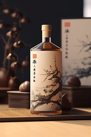 白酒酒瓶酒类3D模型