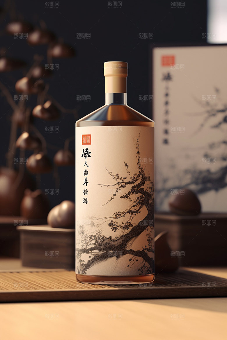 白酒酒瓶酒类3D模型