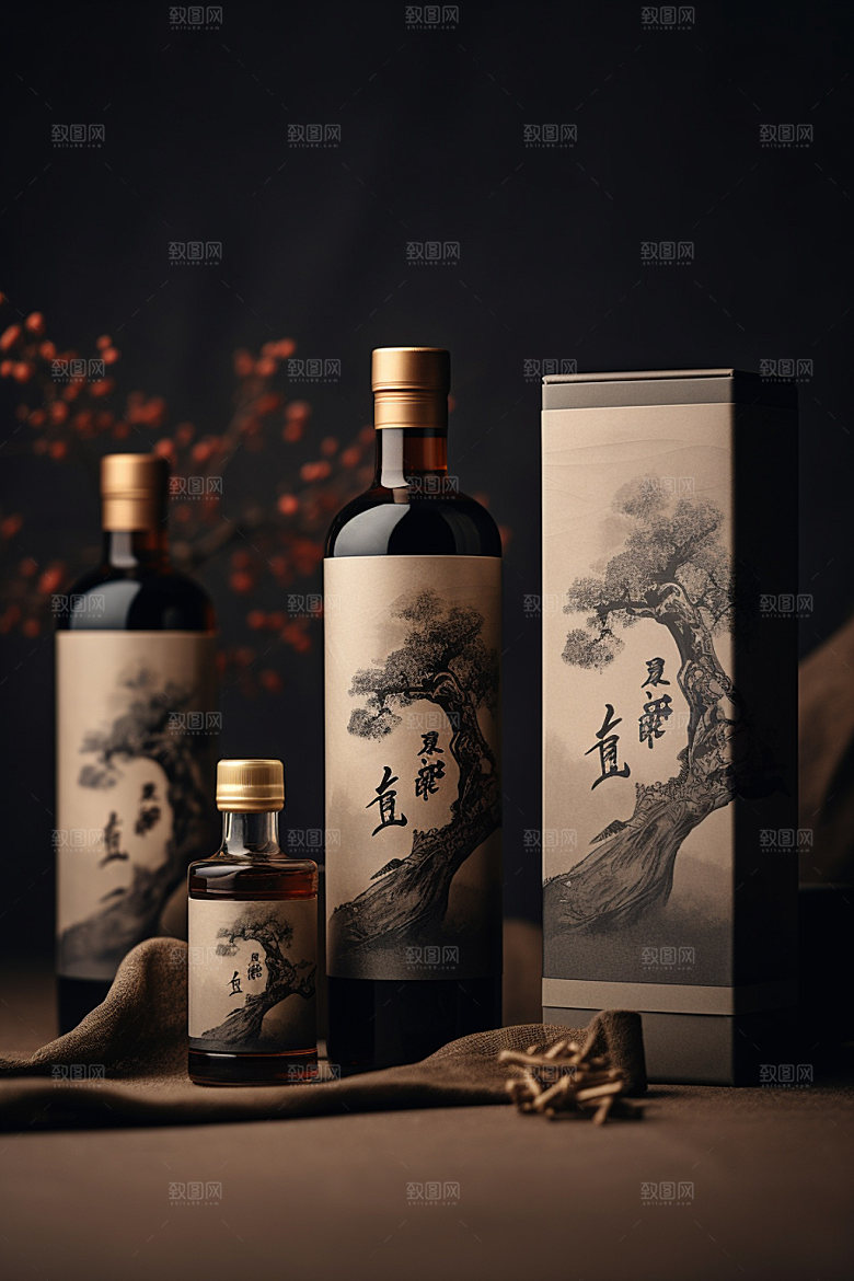 白酒酒瓶包装设计酒类模型