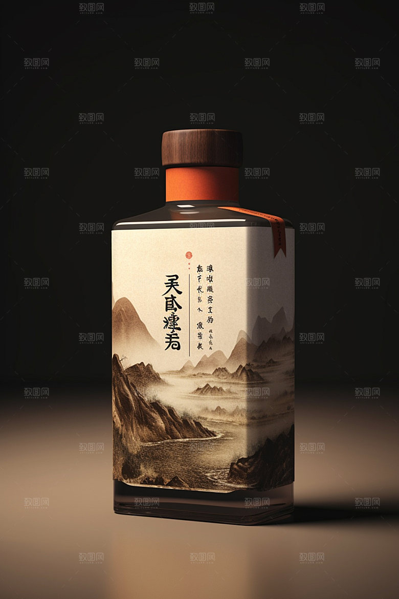 白酒酒瓶传统酒类模型