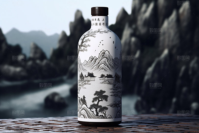 白酒酒瓶3D立体模型