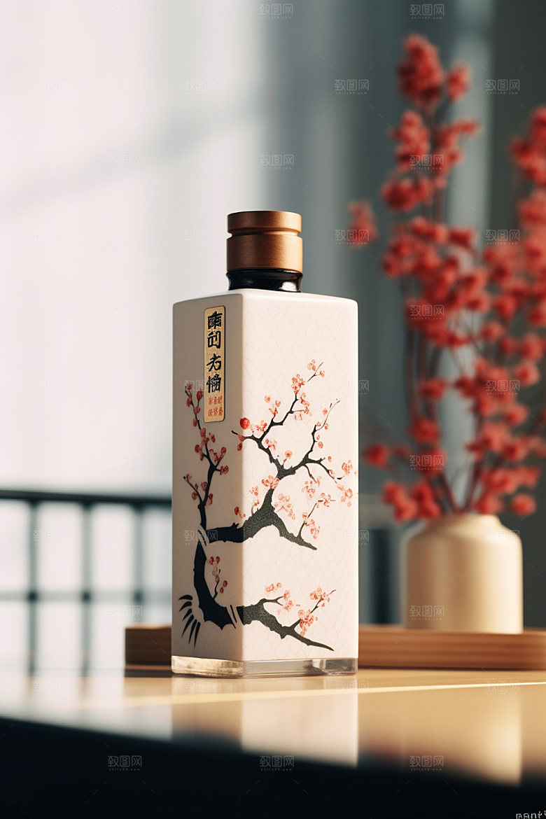 白酒酒瓶3D传统模型