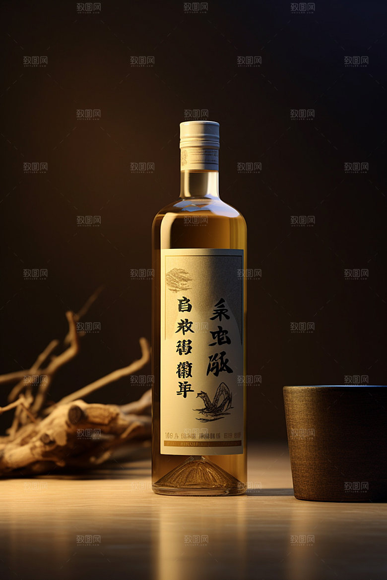白酒酒瓶传统3D模型