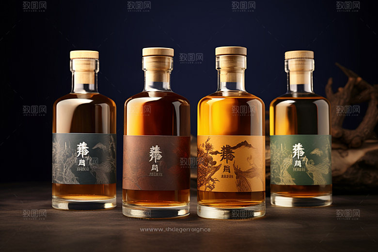 白酒酒瓶传统中式模型