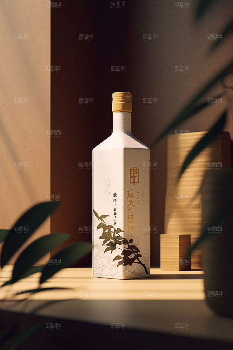 白酒酒瓶3D中国风模型