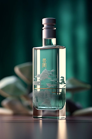 白酒酒瓶包装设计中式模型