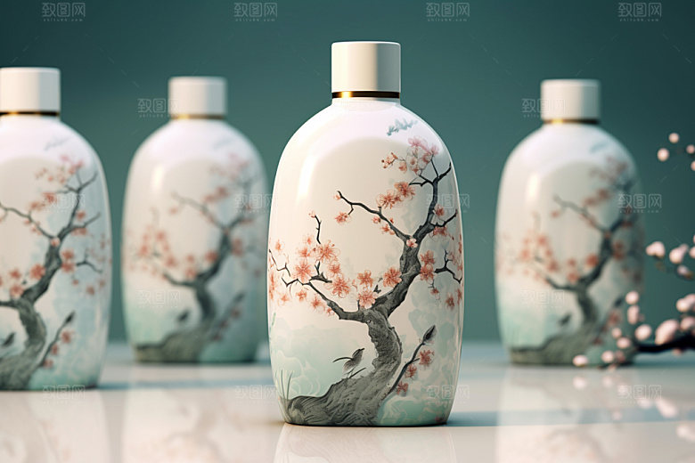 白酒酒瓶中式立体模型