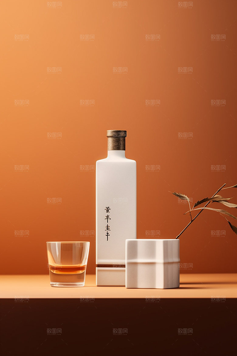 白酒酒瓶传统3D模型