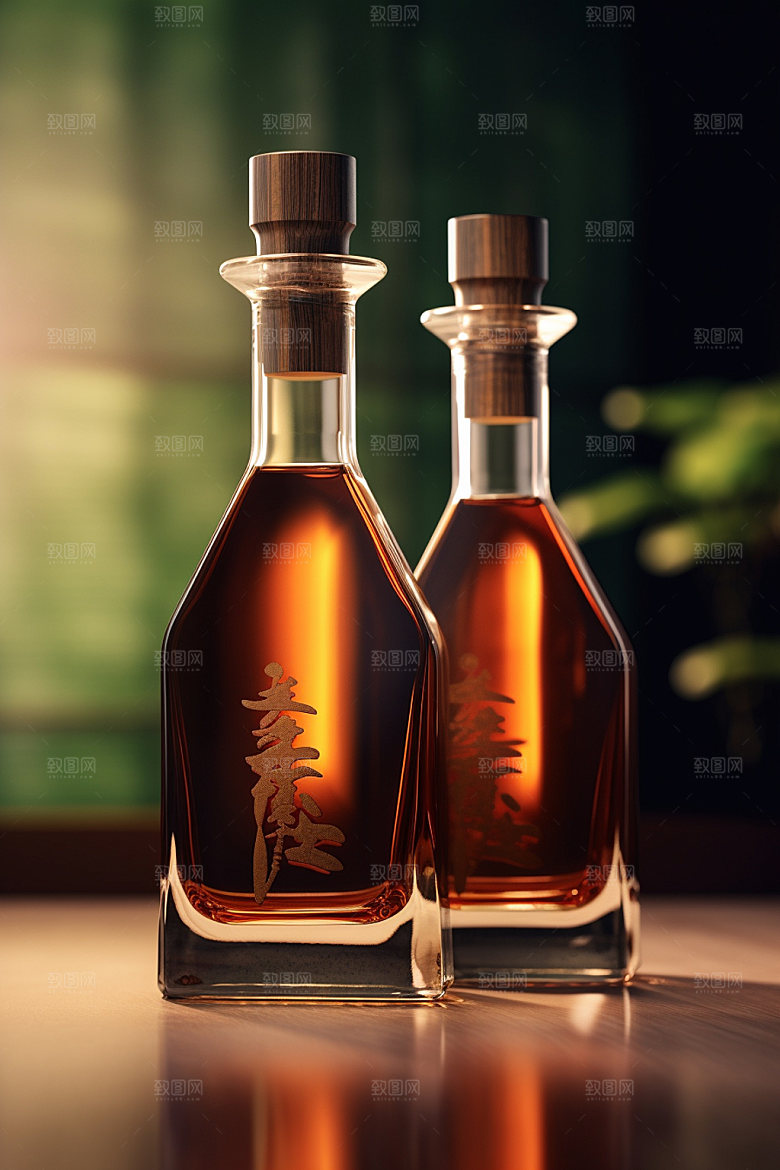 白酒酒瓶酒类中国风模型