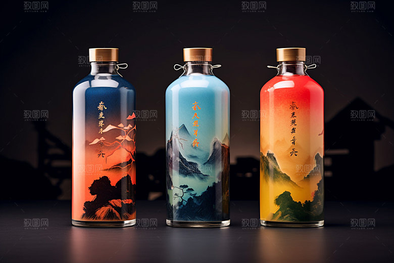 白酒酒瓶酒类3D模型