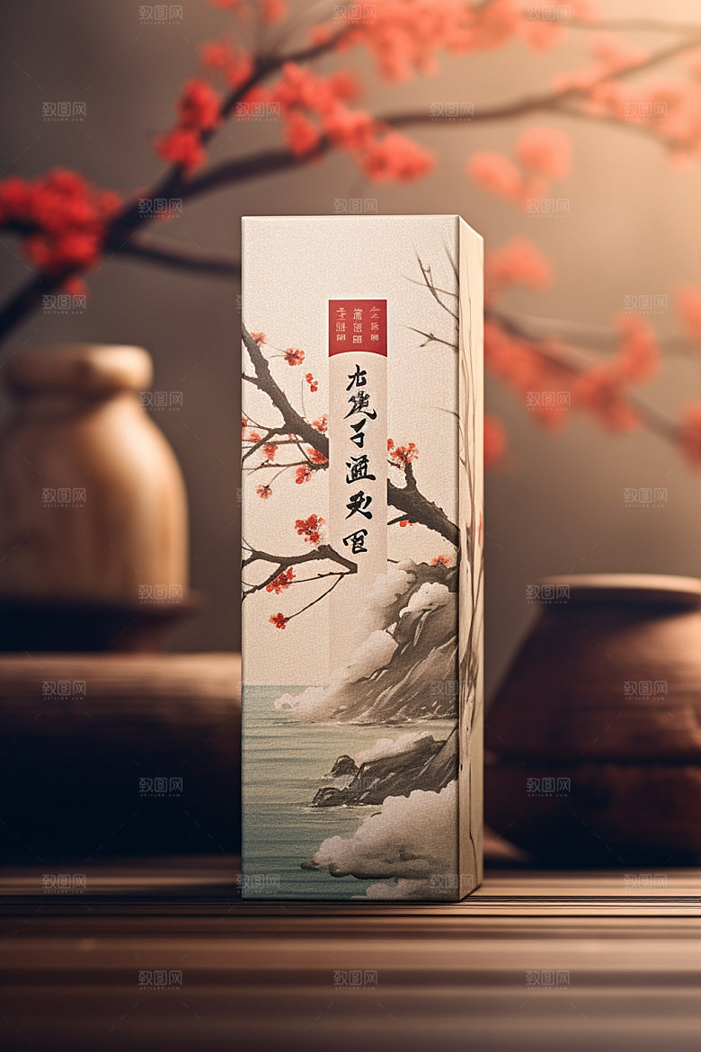 白酒酒瓶酒类中式模型